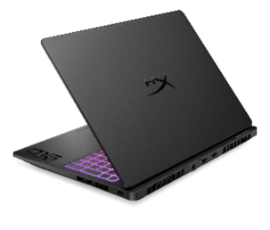 A black computer with a purple keyboard AI-generated content may be incorrect.